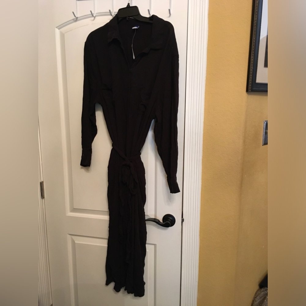 Elegant Black Maxi Dress, old navy, button down NEW with tag.